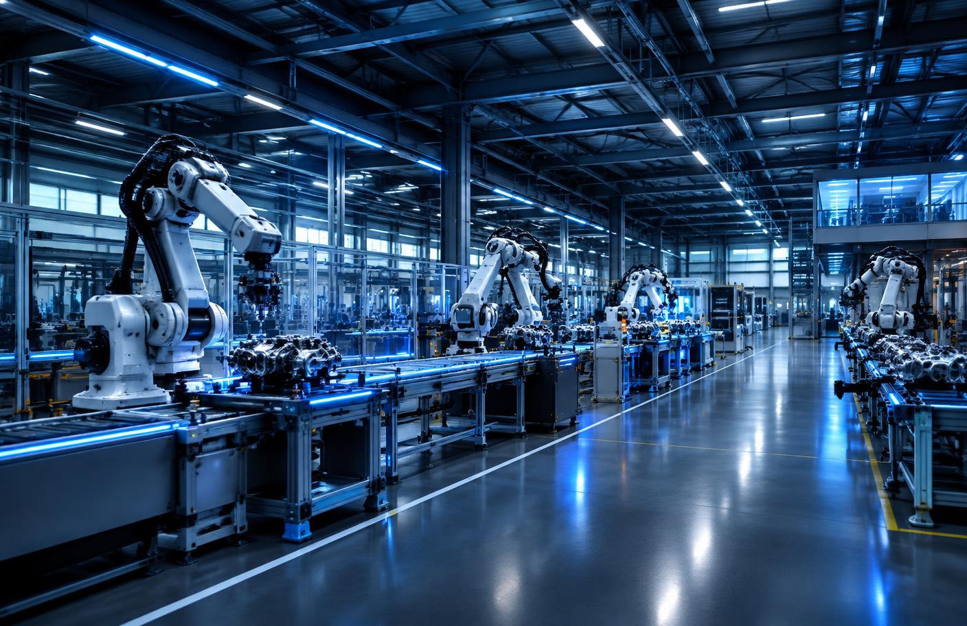 Modern automated manufacturing facility