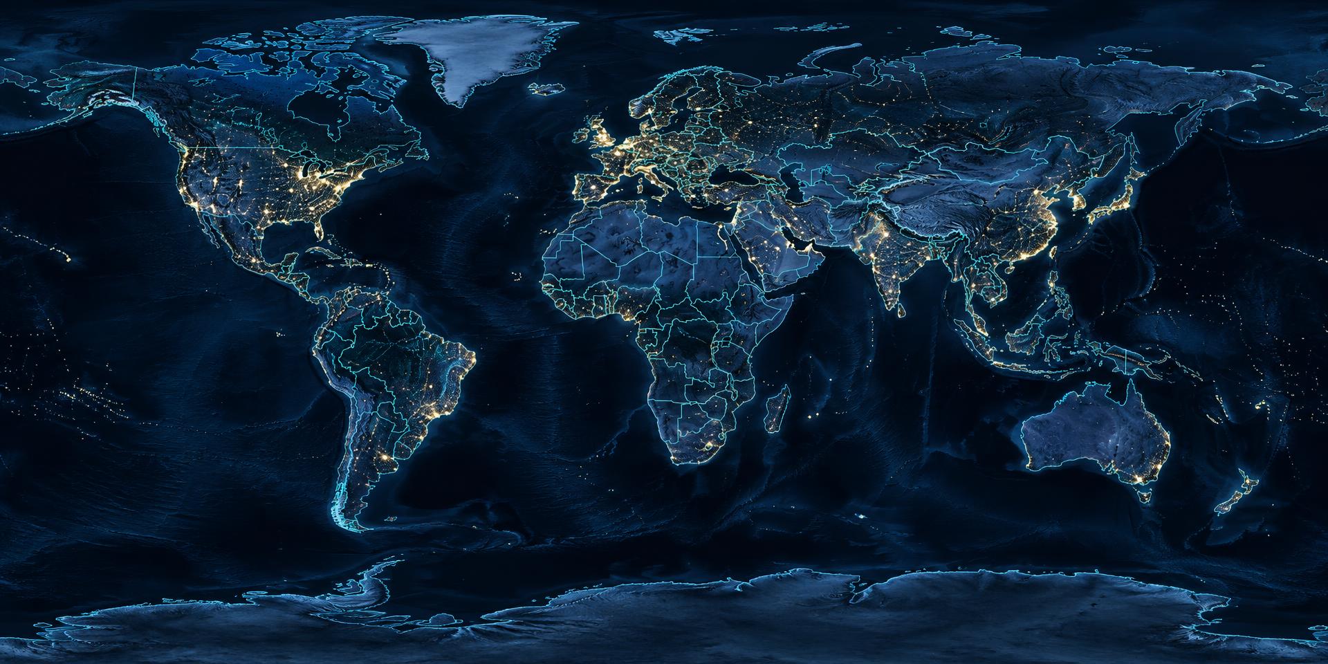 World map highlighting the regions of the SZ Trading network